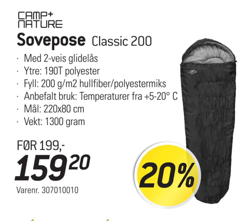 Tilbud på Sovepose fra thansen til 159,20 kr