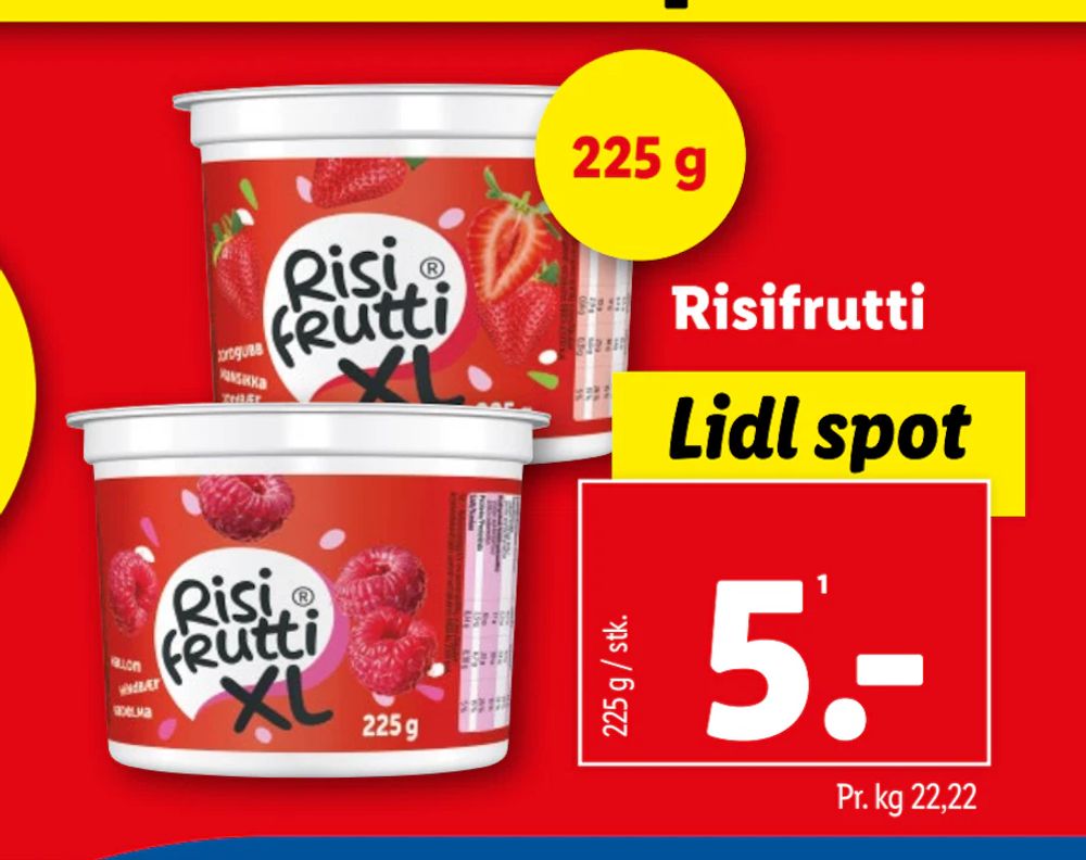 Tilbud på Risifrutti fra Lidl til 5 kr.