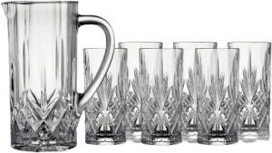 Lyngby Glas Melodia kande 1,2 liter med 6 glas 36 cl