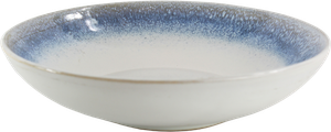 6 stk. Dybe tallerkener i Hvid m. Blå Kant (Ø21cm)