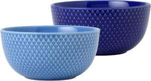 Lyngby Porcelæn Rhombe Color skål blå/sort