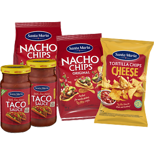 Nachochips, Tortillachips, Tacosås