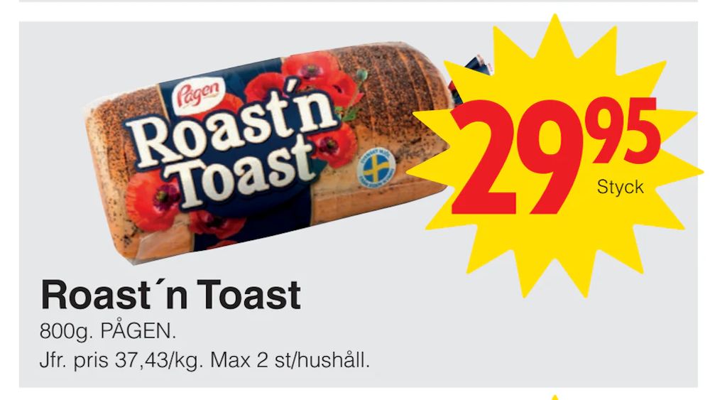 Erbjudanden på Roast´n Toast från Matöppet för 29,95 kr