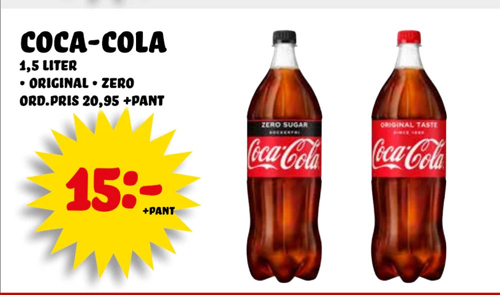 Erbjudanden på coca-cola från Nelins för 15 kr