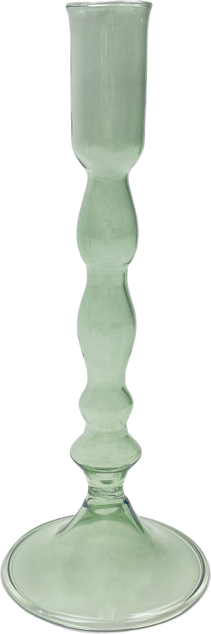 Lysestage i Glas - Grøn (H:18cm)