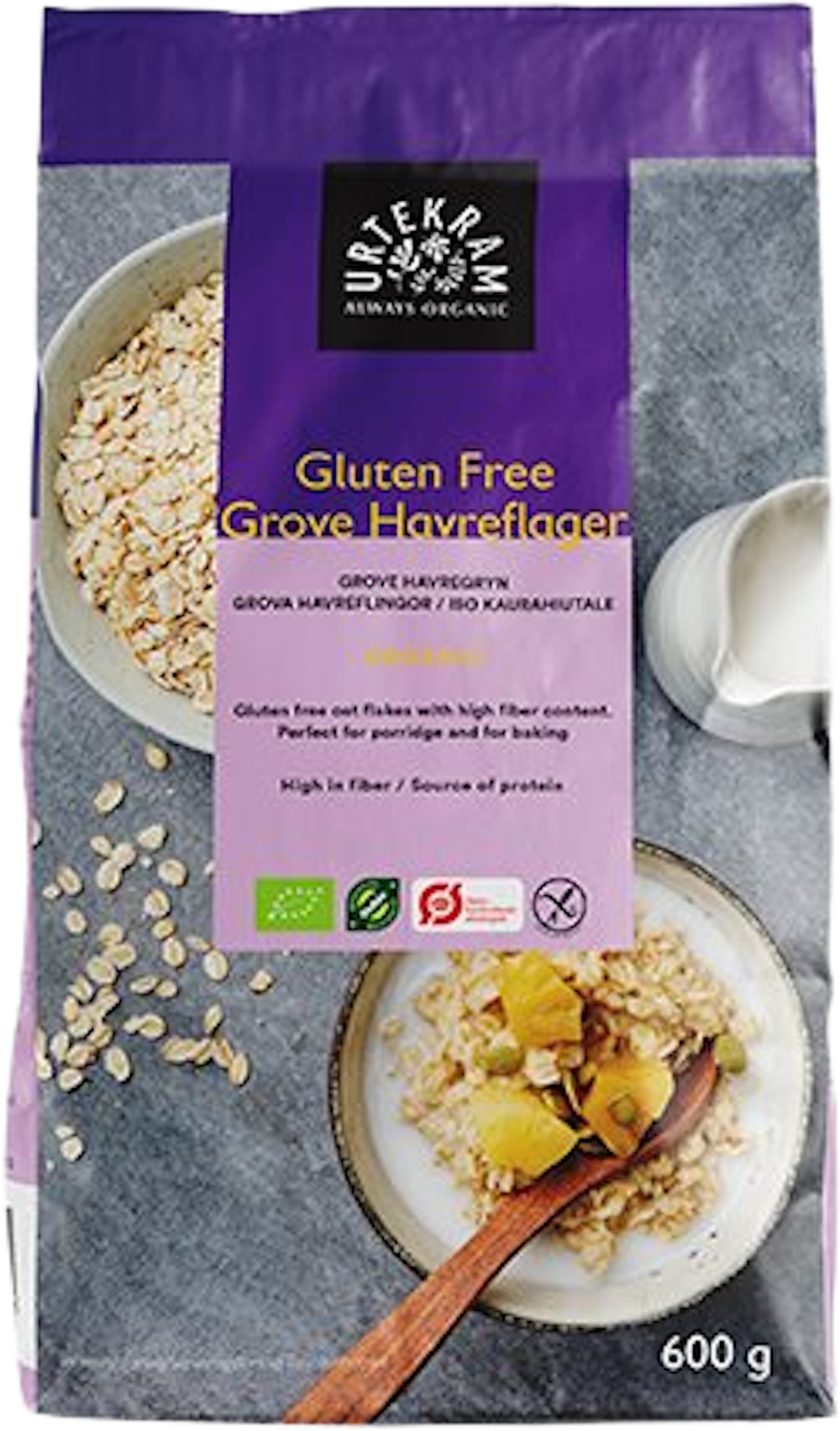 Tilbud på Havreflager grove Glutenfri Øko (Urtekram) fra Helsam til 26,95 kr.