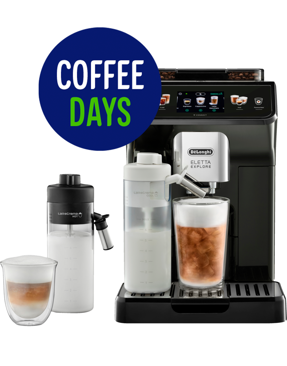 Tilbud på DeLonghi Eletta Explore Cold Brew ECAM450.65.G automatisk kaffemaskine fra Elgiganten til 5.499 kr.