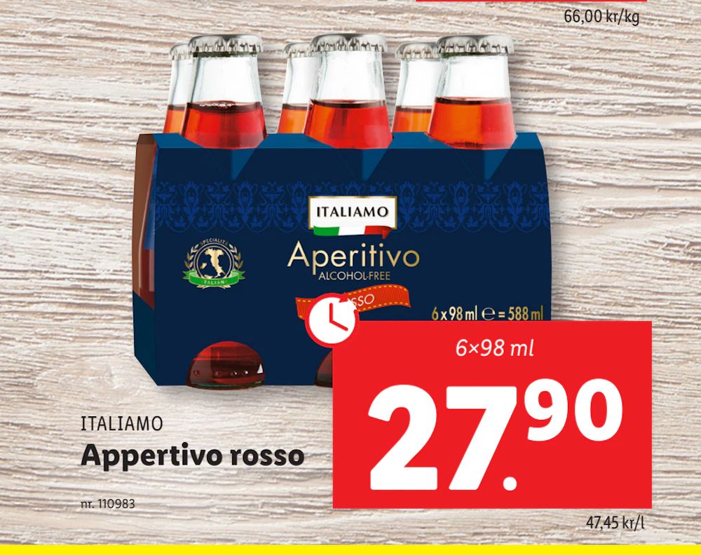 Erbjudanden på Appertivo rosso från Lidl för 27,90 kr