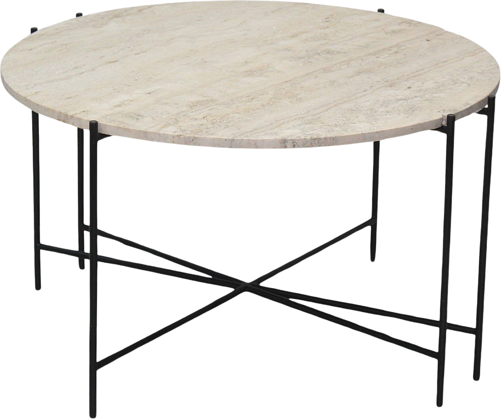 Tilbud på Viola IIII sofabord i travertine Ø80 cm (Furniture by Sinnerup) fra Sinnerup til 2.499 kr.