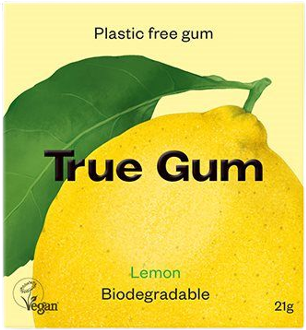 Tilbud på Tyggegummi Lemon (True Gum) fra Helsam til 17,95 kr.