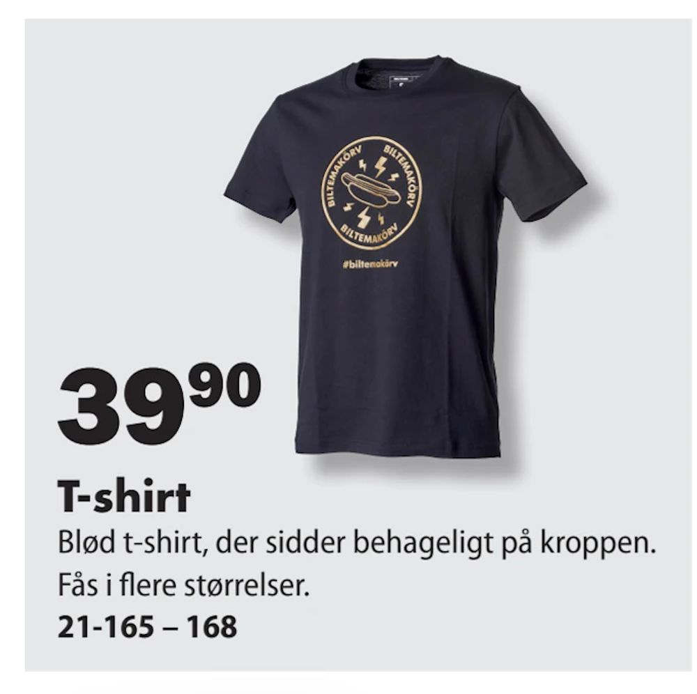 Tilbud på T-shirt fra Biltema til 39,90 kr.