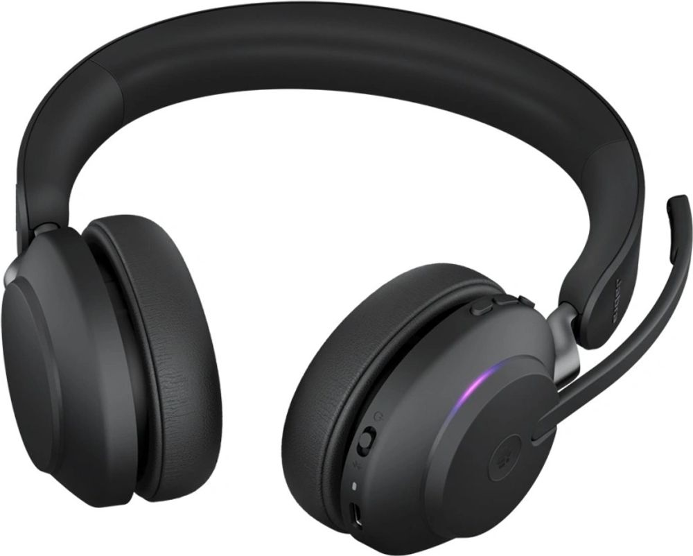 Tilbud på Jabra Evolve2 65 MS Stereo - Headset - på øret - Bluetooth - trådløs - USB-A - støjisolerende - sort - Certified for Microsoft Teams fra ComputerSalg til 1.270 kr.