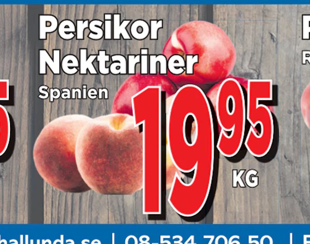 Erbjudanden på Persikor Nektariner från Supergrossen för 19,95 kr