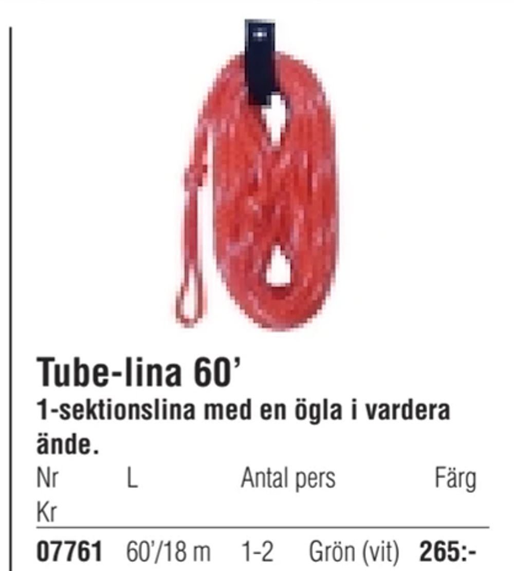 Erbjudanden på Tube-lina 60’ från Erlandsons Brygga för 265 kr