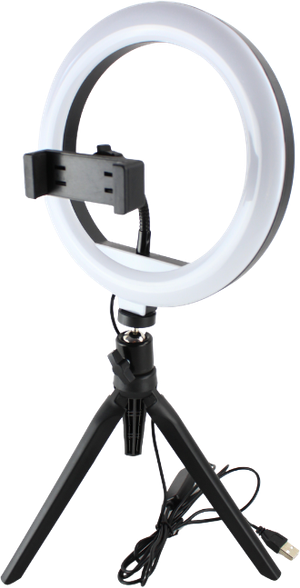 Selfie Ring Light m. USB kabel og 3 Lysstyrker (Ø20cm)