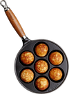 Le Creuset æbleskivepande med træhåndtag 20 cm