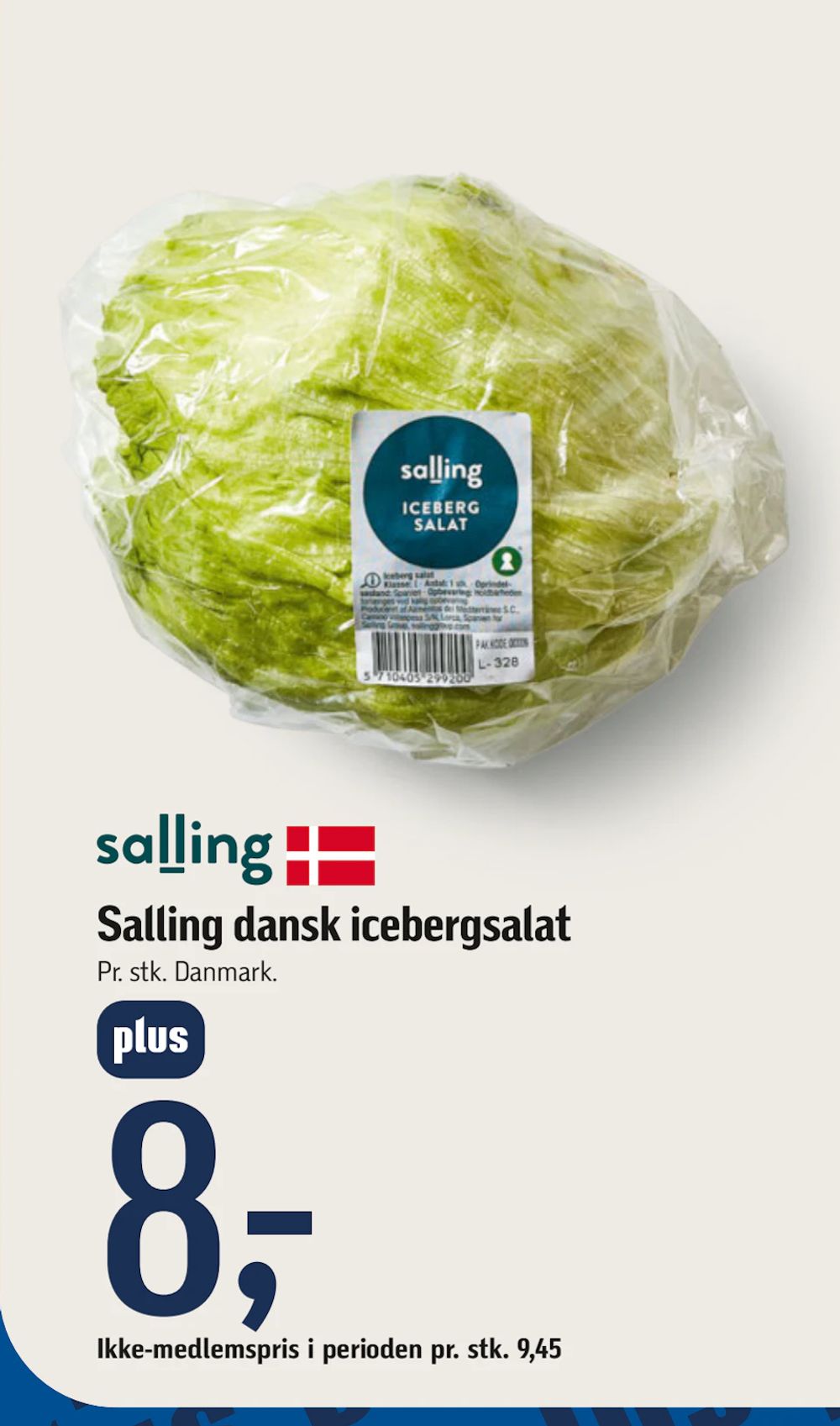 Tilbud på Salling dansk icebergsalat fra føtex til 9,45 kr.