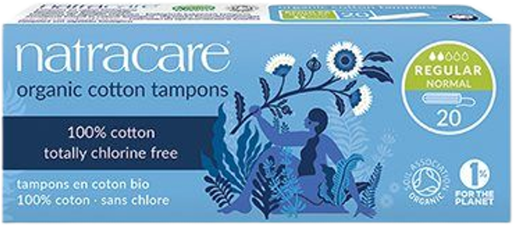 Tilbud på tampon 20 stk REGULAR normal (Natracare) fra Helsam til 37 kr.