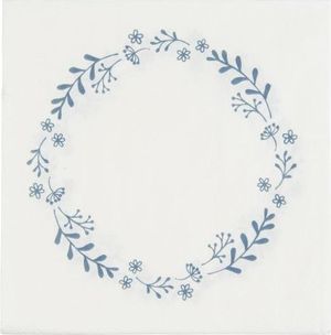 Papirservietter Blue Flower Wreath (50stk.) (Ib Laursen)