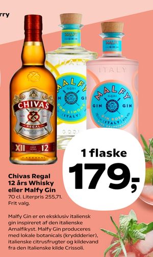 Chivas Regal 12 års Whisky eller Malfy Gin