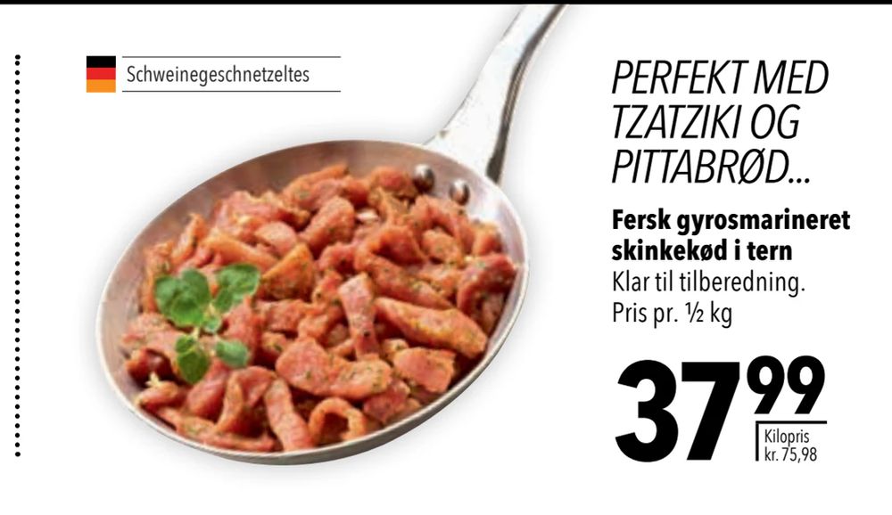Tilbud på Fersk gyrosmarineret skinkekød i tern fra CITTI til 37,99 kr.