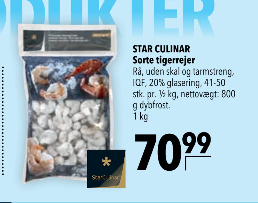 Tilbud på STAR CULINAR Sorte tigerrejer fra CITTI til 70,99 kr.