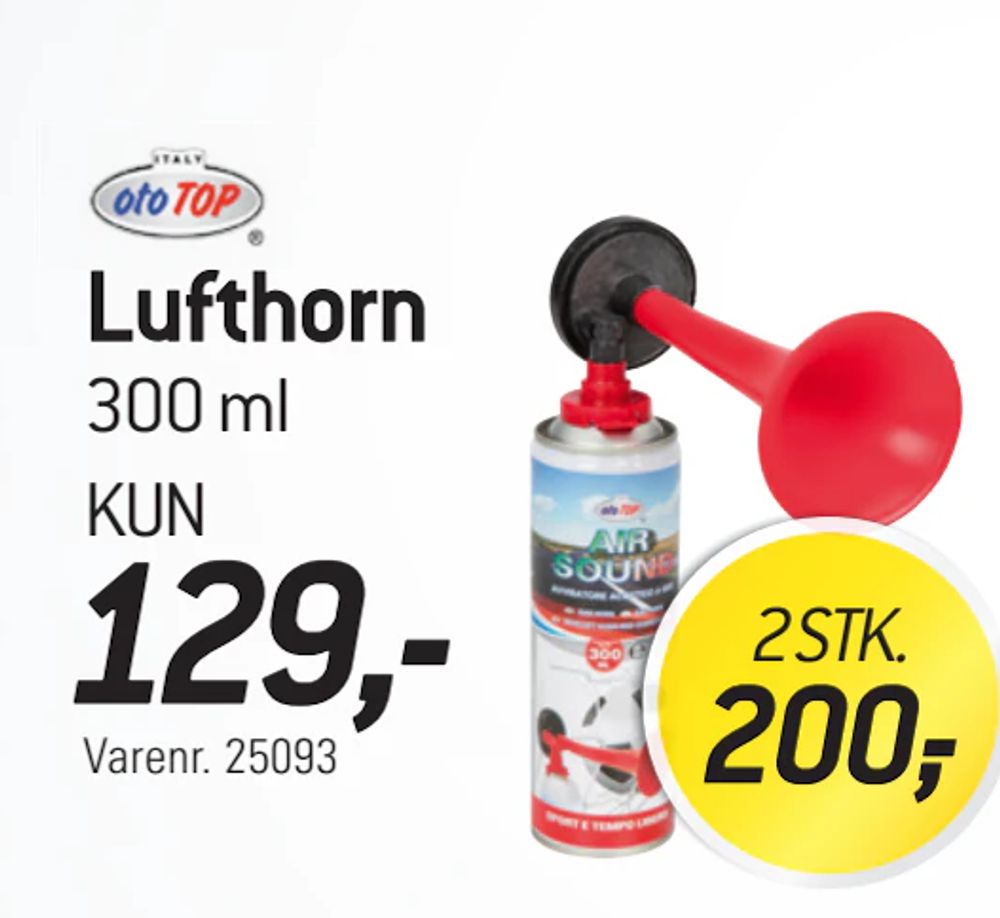 Tilbud på Lufthorn fra thansen til 200 kr