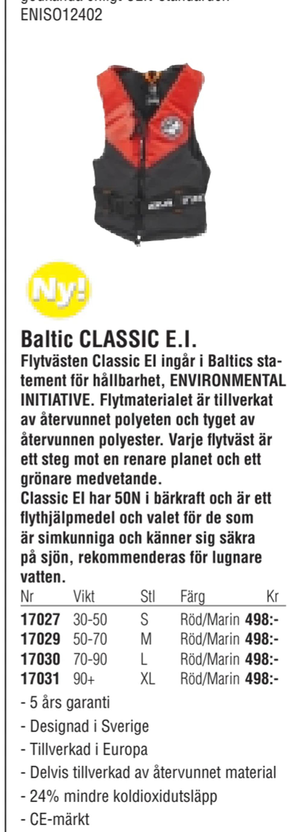 Erbjudanden på Baltic CLASSIC E.I. från Erlandsons Brygga för 498 kr