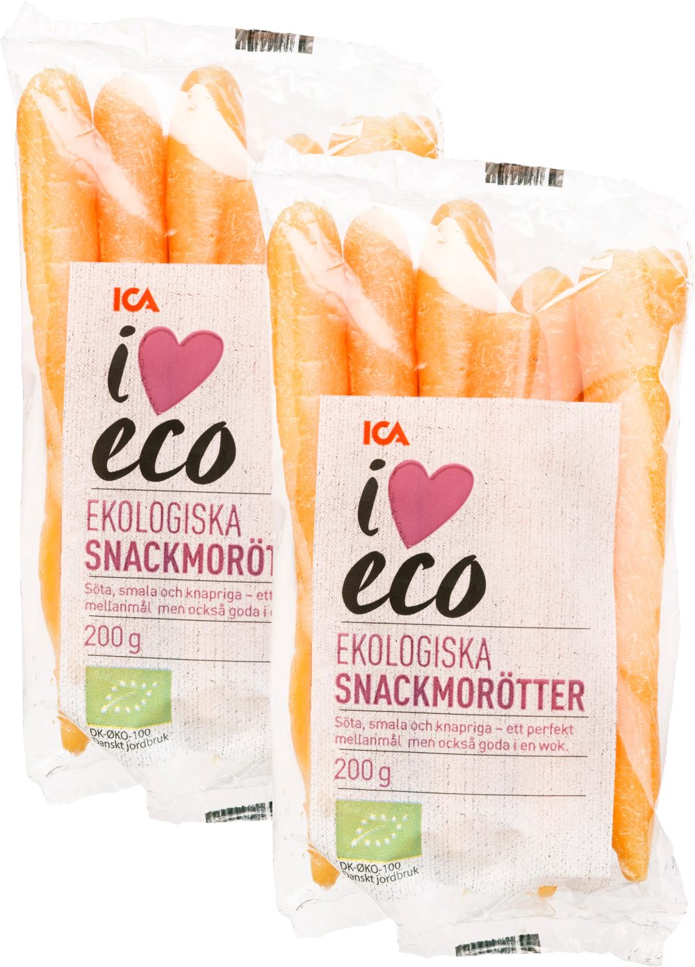 Erbjudanden på Ekologiska snackmorötter i påse (ICA) från ICA Nära för 20 kr