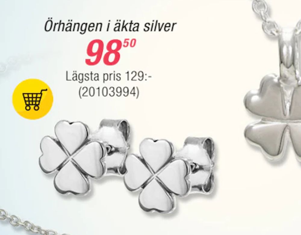Erbjudanden på Örhängen i äkta silver från Guldfynd för 98,50 kr