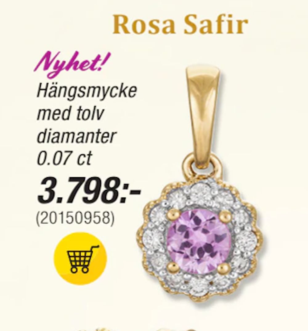 Erbjudanden på Hängsmycke med tolv diamanter 0.07 ct från Guldfynd för 3 798 kr