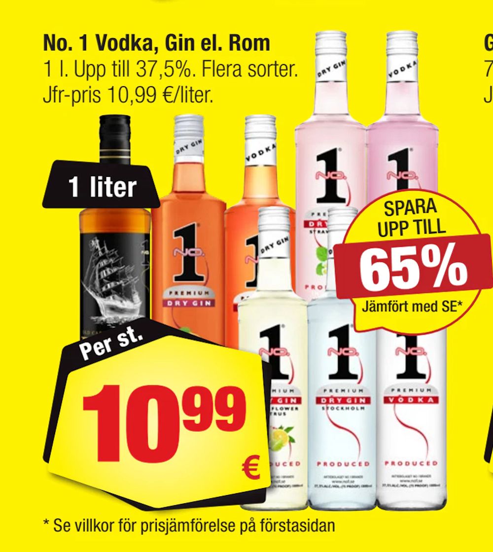 Erbjudanden på No. 1 Vodka, Gin el. Rom från Calle för 10,99 €