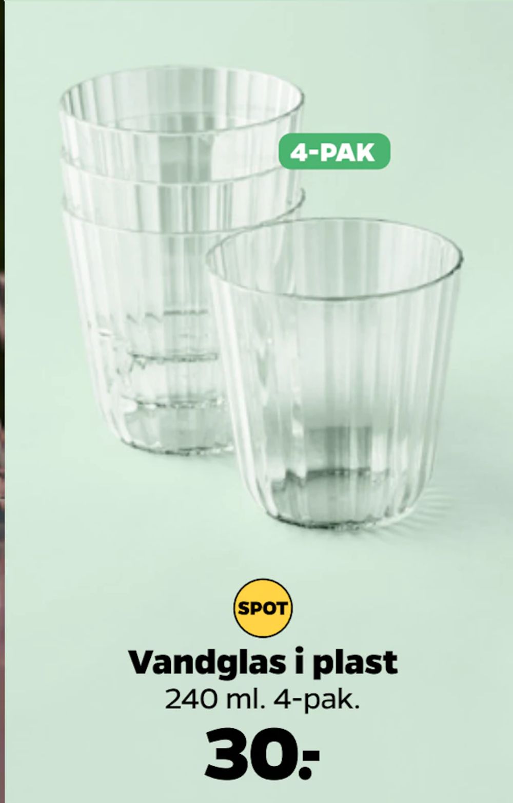 Tilbud på Vandglas i plast fra Netto til 30 kr.