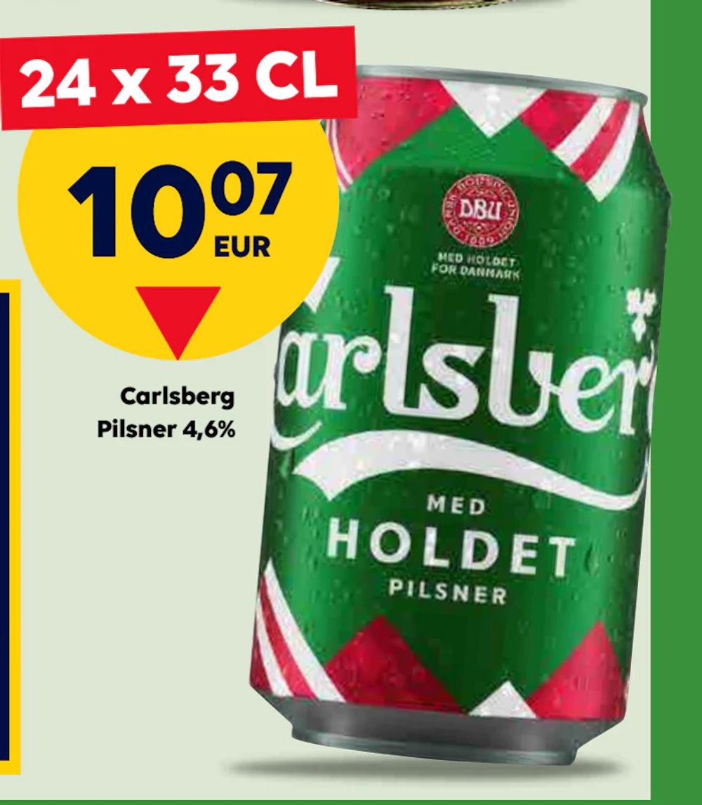 Erbjudanden på Carlsberg Pilsner 4,6% från Bordershop för 10,07 €