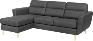 Georgia Sofa M. Chaiselong, Antracit, Vendbar 86 Cm 220 Cm