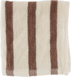 BHANI Vaskeklud Creme m. Lysebrune Striber (30x30cm)