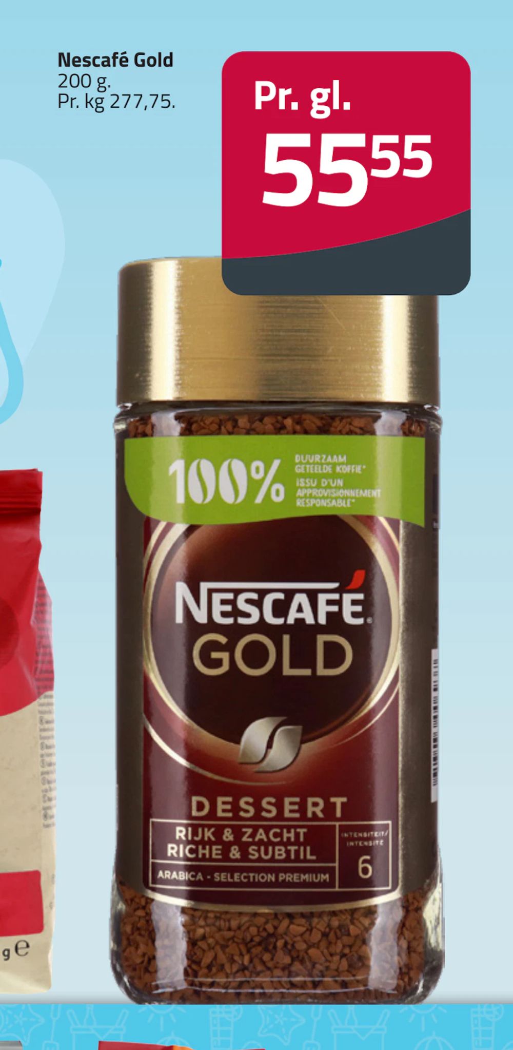 Tilbud på Nescafé Gold fra Fleggaard til 55,55 kr.