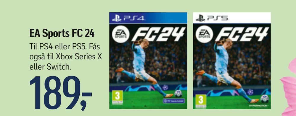 Tilbud på EA Sports FC 24 fra føtex til 189 kr.
