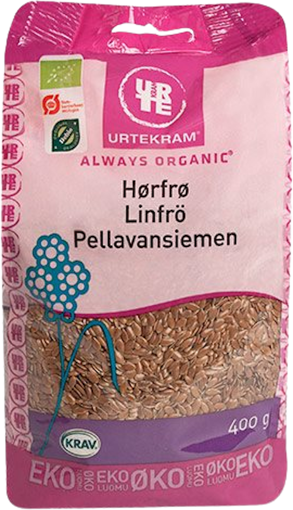 Tilbud på Hørfrø brune Øko (Urtekram) fra Helsam til 27,95 kr.