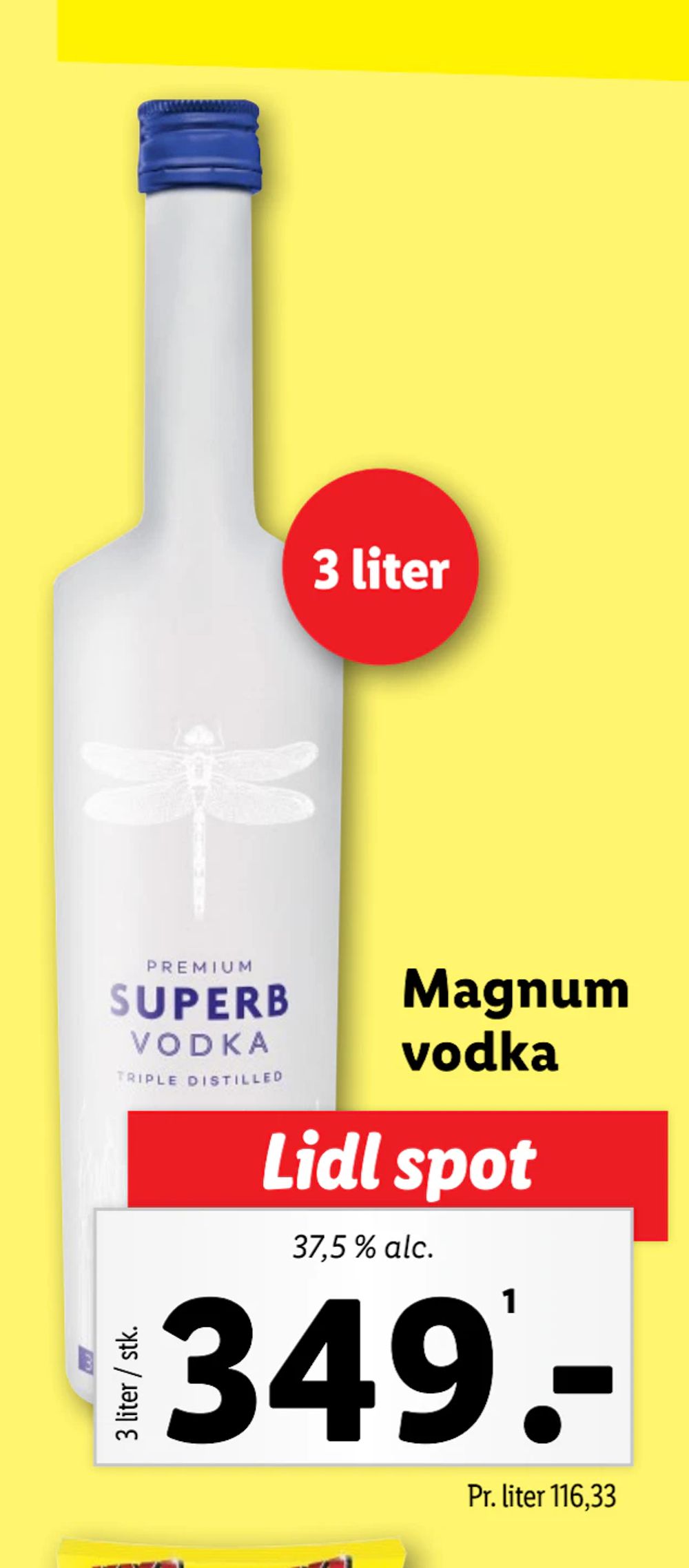 Tilbud på Magnum vodka fra Lidl til 349 kr.