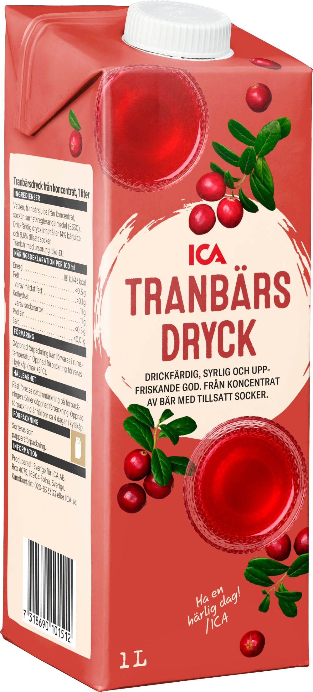 Erbjudanden på Tranbärsdryck (ICA) från ICA Supermarket för 20 kr