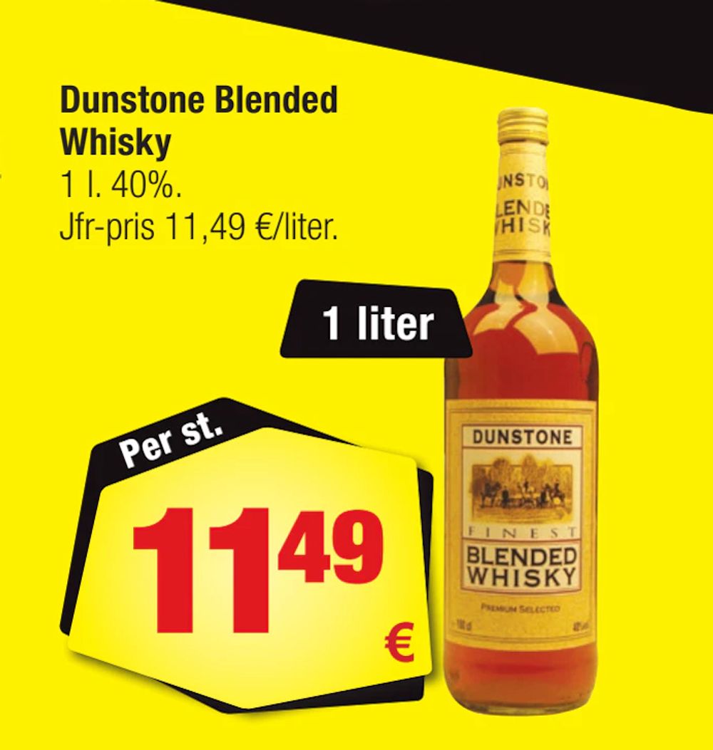 Erbjudanden på Dunstone Blended Whisky från Calle för 11,49 €