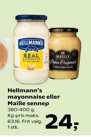 Hellmann’s mayonnaise eller Maille sennep