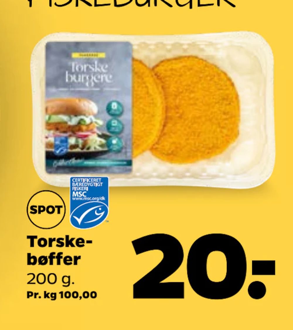 Tilbud på Torskebøffer fra Netto til 20 kr.