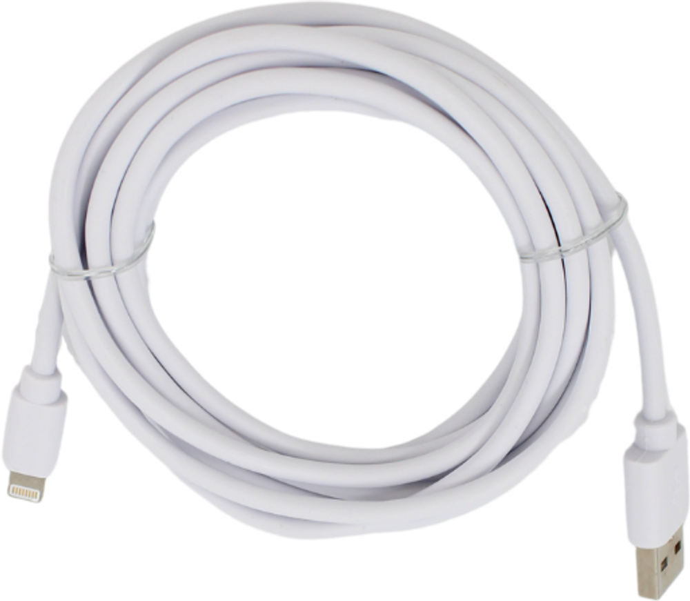 Tilbud på Opladerkabel - Lightning Kabel i Hvid (3 meter) fra Basic & More til 47 kr.