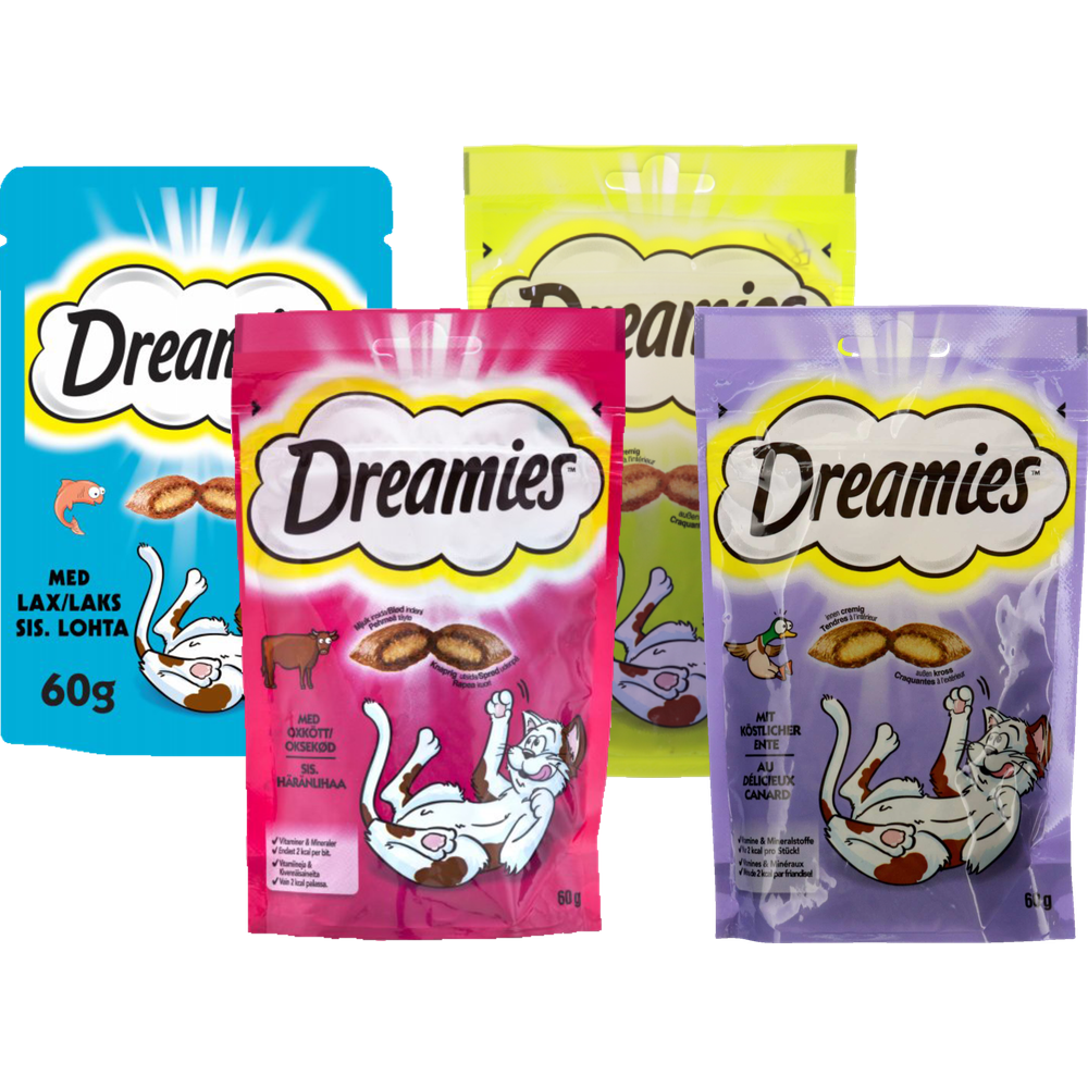 Tilbud på Dreamies Kattesnack fra Fleggaard til 50 kr.