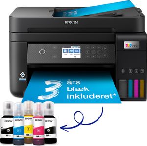 Epson EcoTank ET-3850 - Multifunktionsprinter - farve - blækprinter - A4/Legal (medie) - op til 15.5 spm (udskriver) - 250 ark - LAN, Wi-Fi