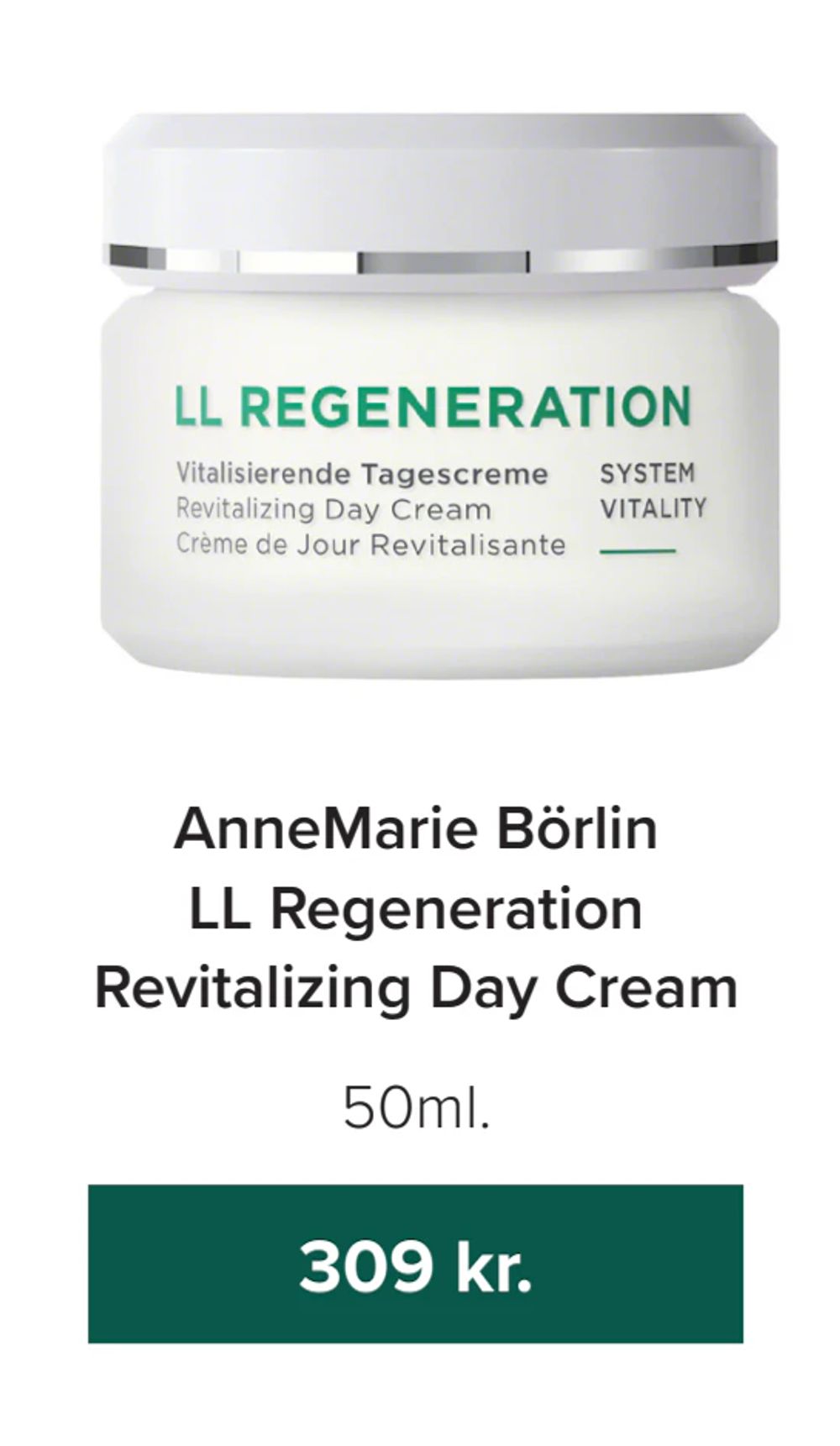 Tilbud på AnneMarie Börlin LL Regeneration Revitalizing Day Cream fra Helsemin til 309 kr.