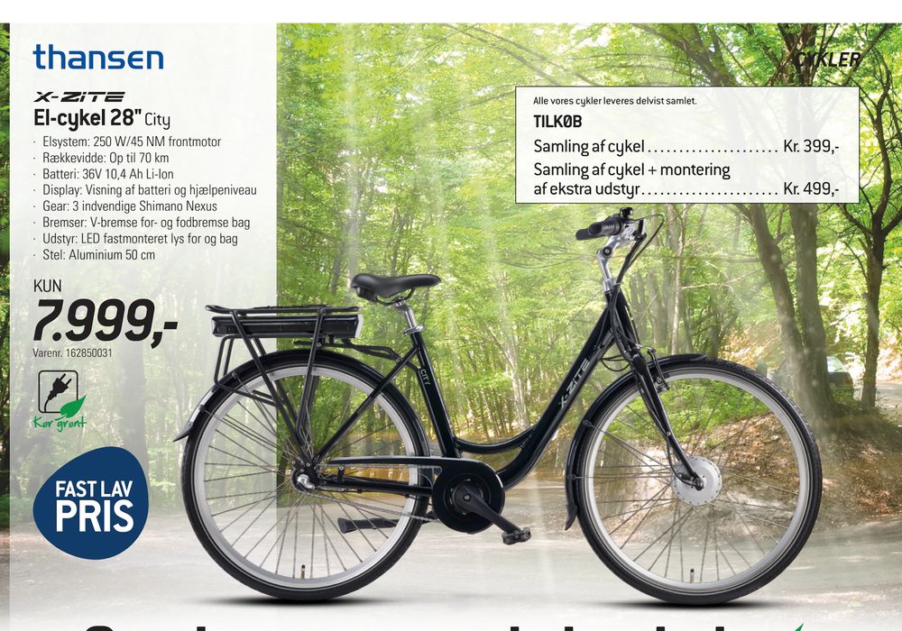 Tilbud på El-cykel 28" fra thansen til 7.999 kr.