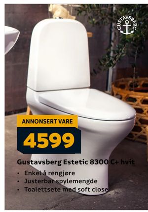 Gustavsberg Estetic 8300 C+ hvit